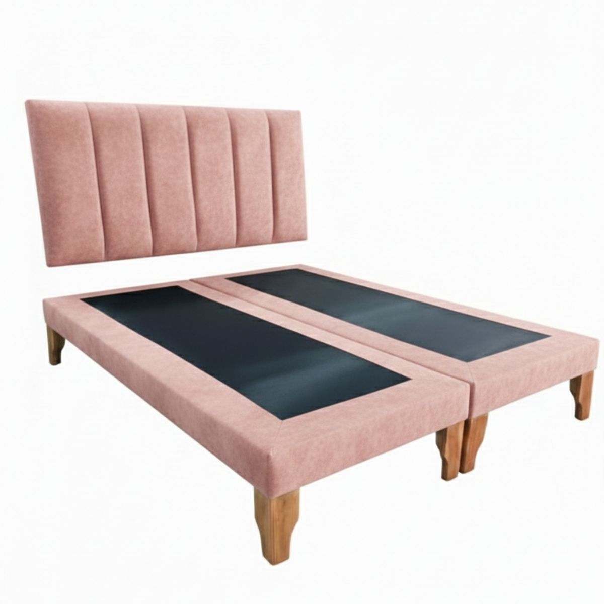 MUEBLES NEW - CAMA SUPER KING LINEAL PALO ROSA FELPA