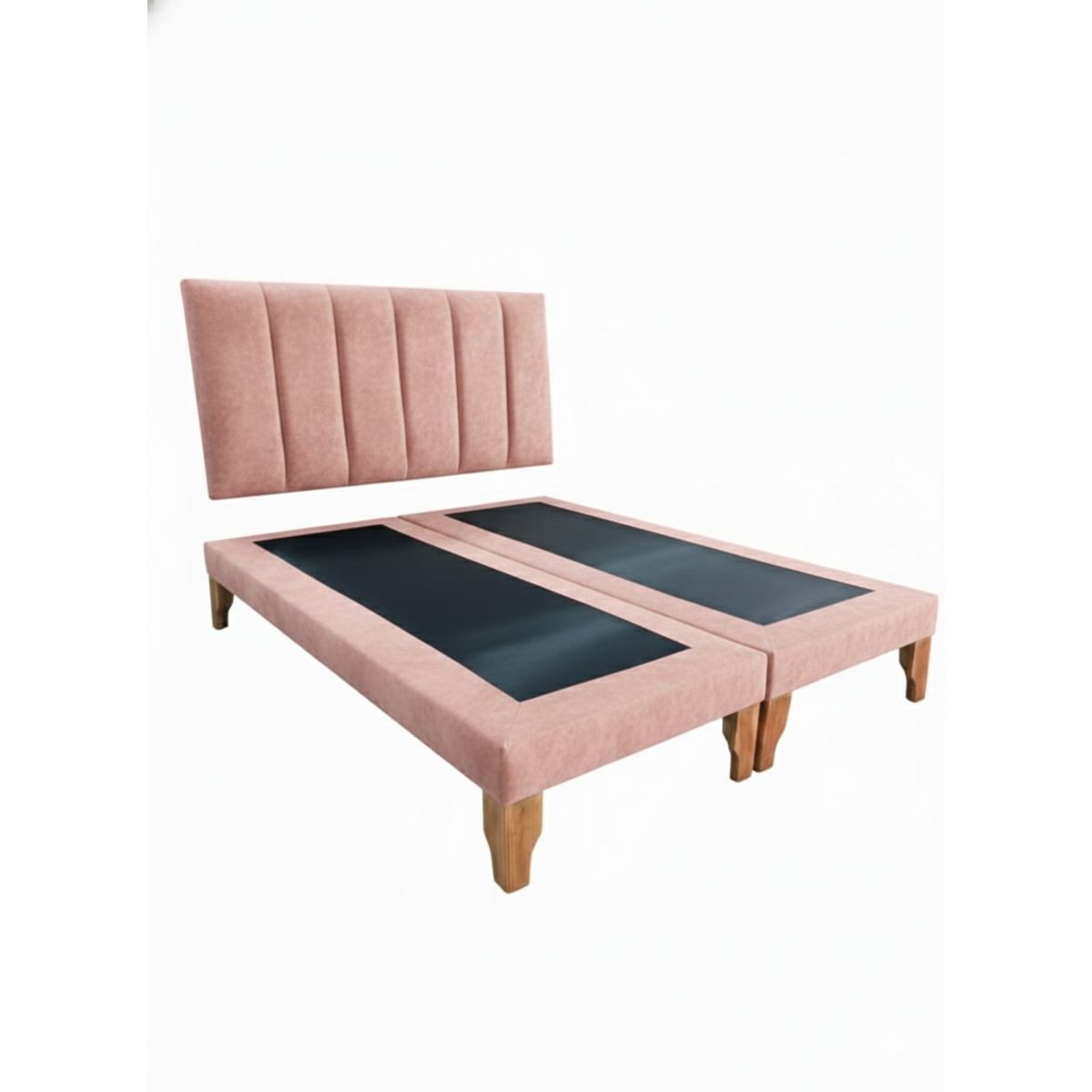 MUEBLES NEW - CAMA SUPER KING LINEAL PALO ROSA FELPA