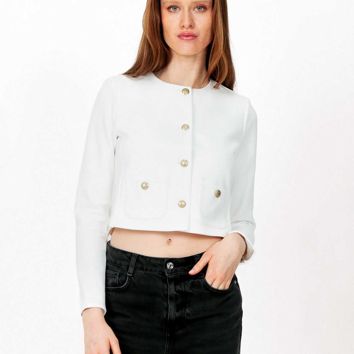 TOMMY HILFIGER - Chaqueta Interlock Gold Blanco Tommy Hilfiger