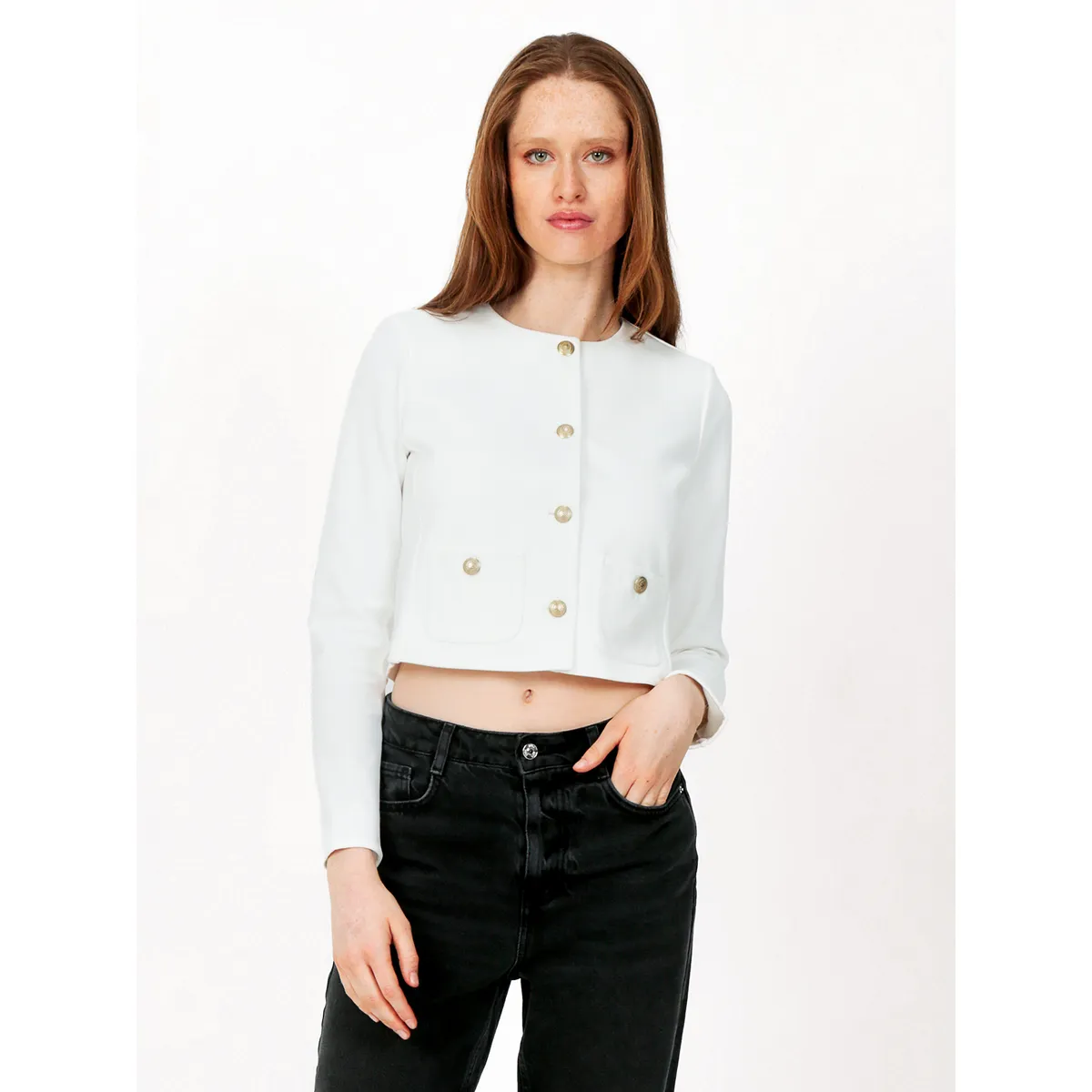 TOMMY HILFIGER - Chaqueta Interlock Gold Blanco Tommy Hilfiger