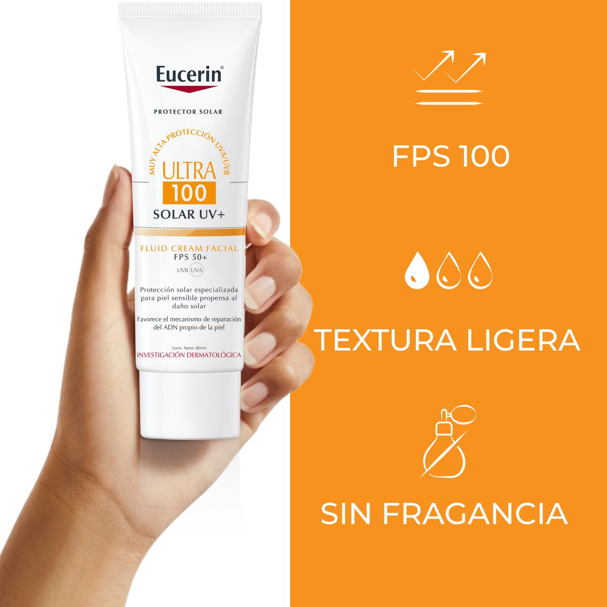 EUCERIN - EUCERIN Protector Solar Ultra 100 Fluid SPF 50+ 80ml
