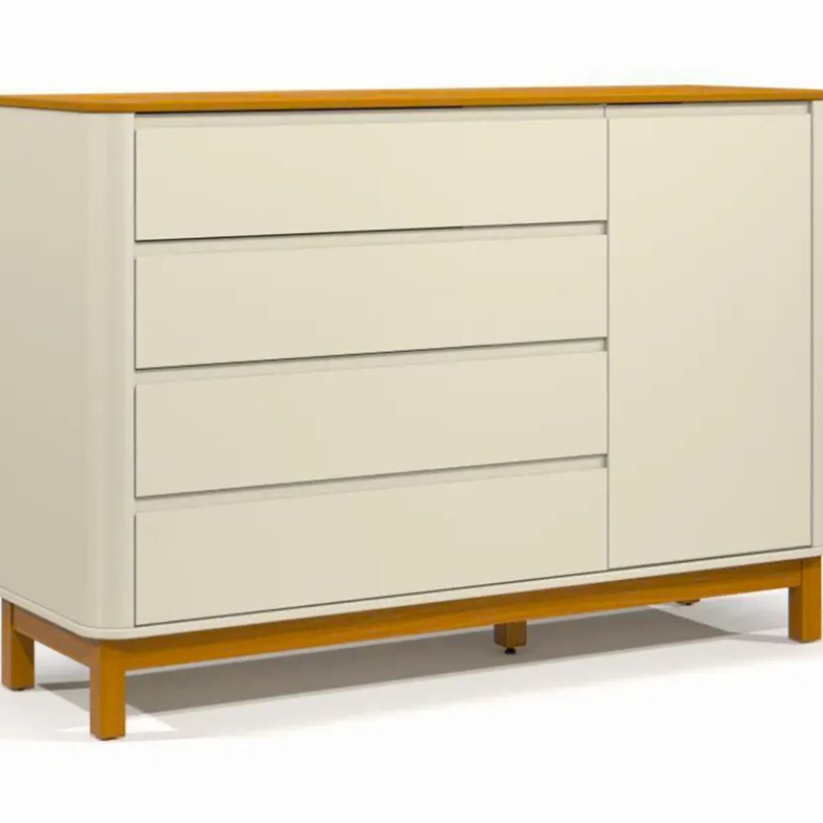 KIDSCOOL - Comoda Flow 4 Cajones + Puerta Beige Eco Wood