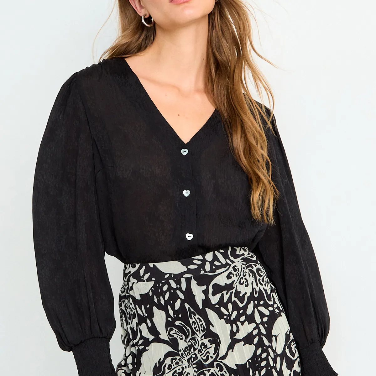 IO - Blusa Lisa Mujer Negro Io