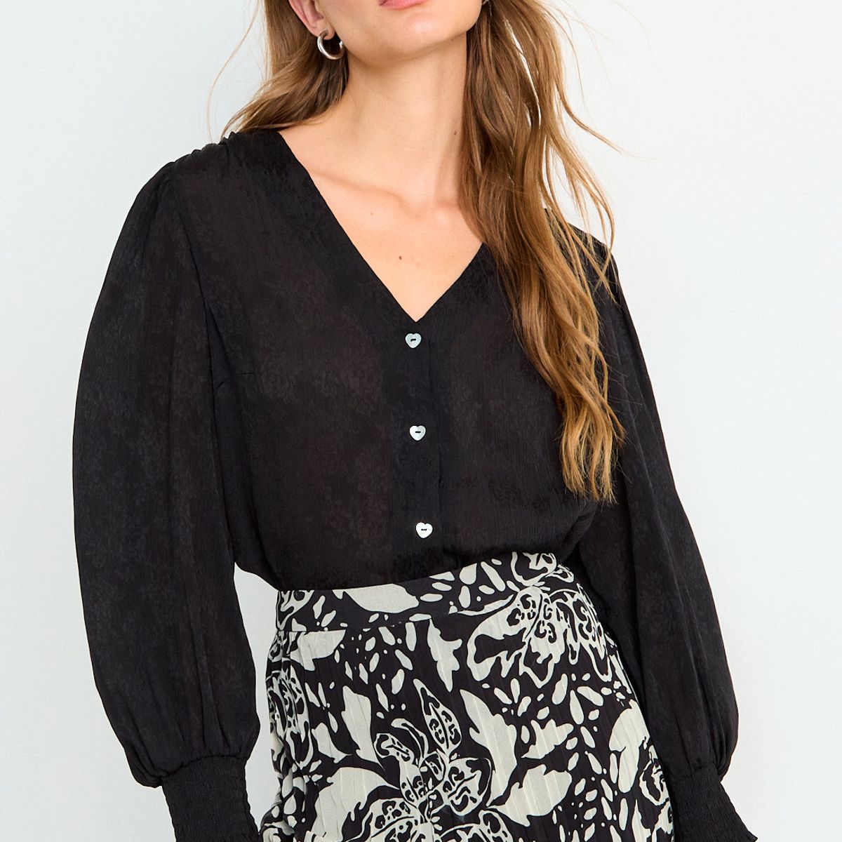 IO - Blusa Lisa Mujer Negro Io