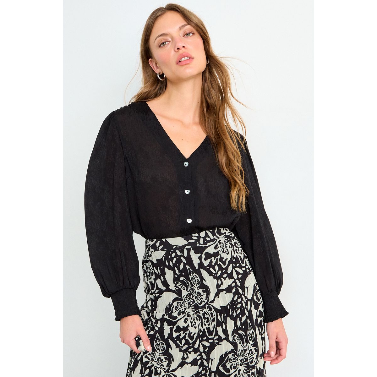 IO - Blusa Lisa Mujer Negro Io