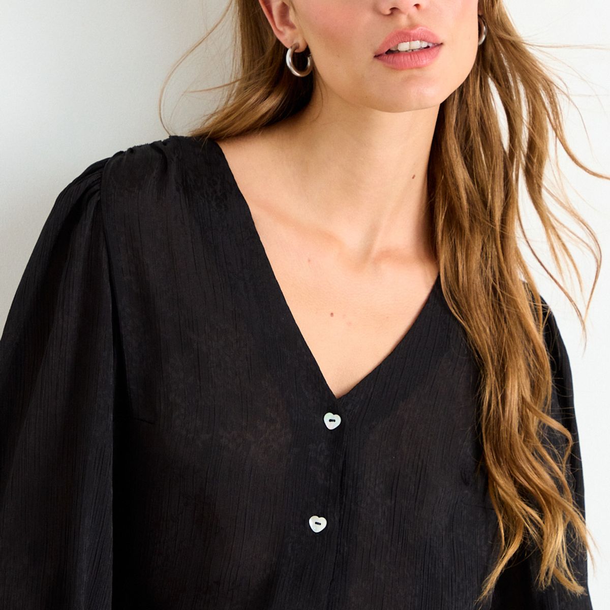 IO - Blusa Lisa Mujer Negro Io