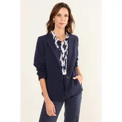 MA GRIFFE - Blazer Abotonado Mujer Azul Magriffe