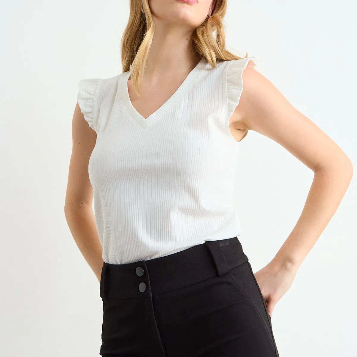 IO - Polera Lisa Mujer Crudo Io