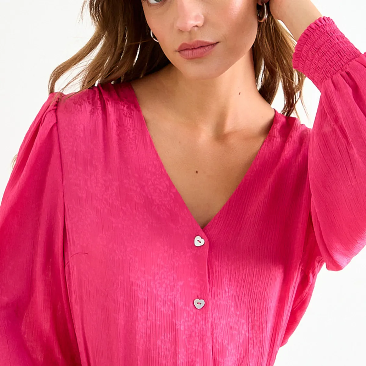 IO - Blusa Lisa Mujer Fucsia Io