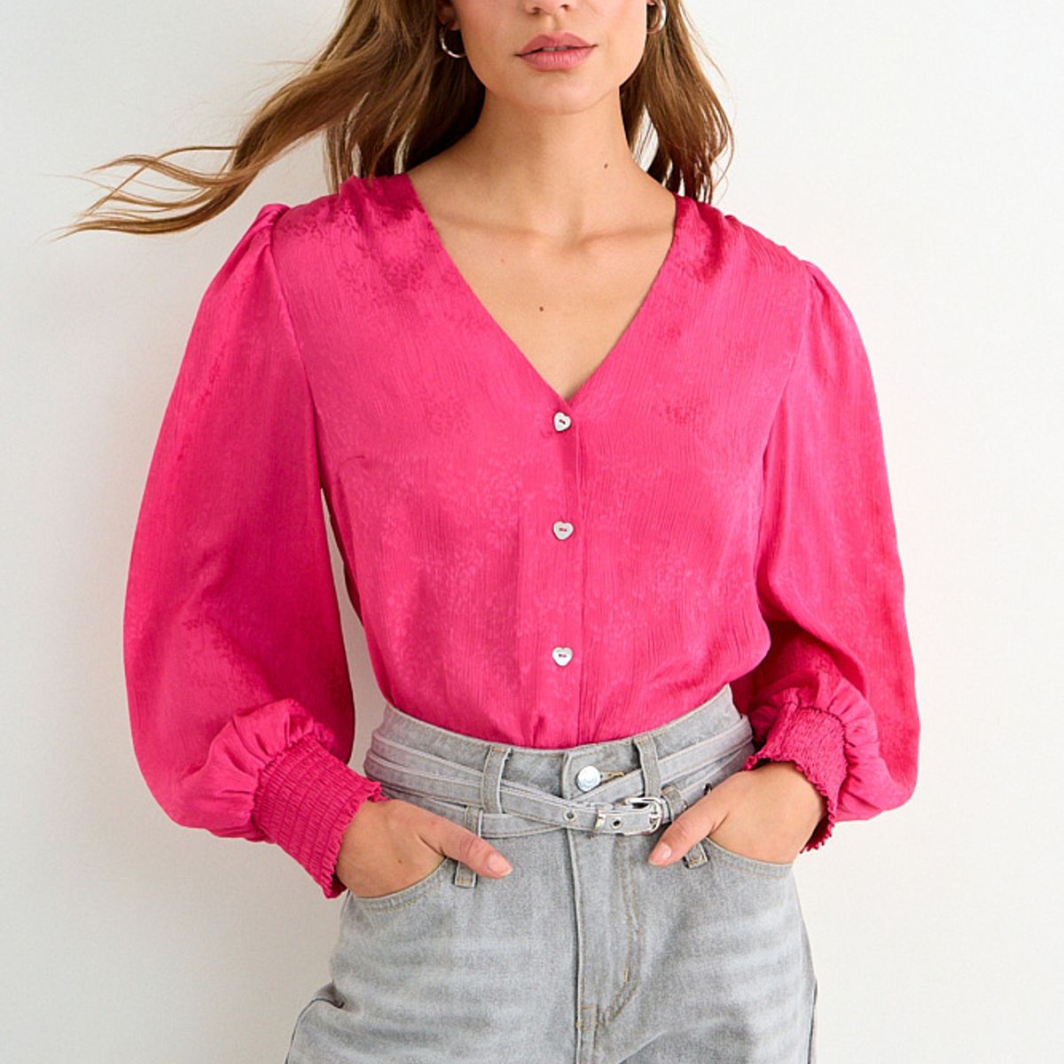 IO - Blusa Lisa Mujer Fucsia Io