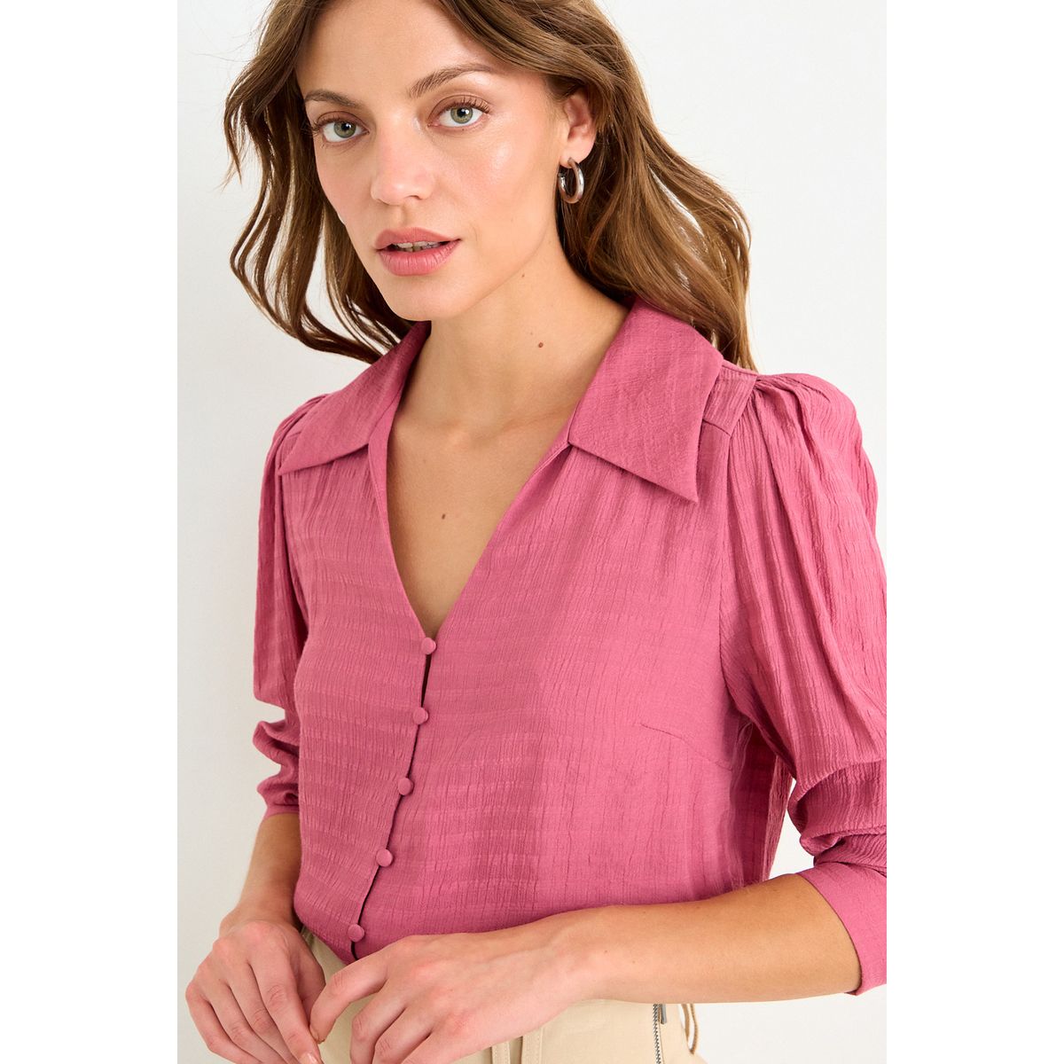 IO - Blusa Lisa Mujer Rosa Io