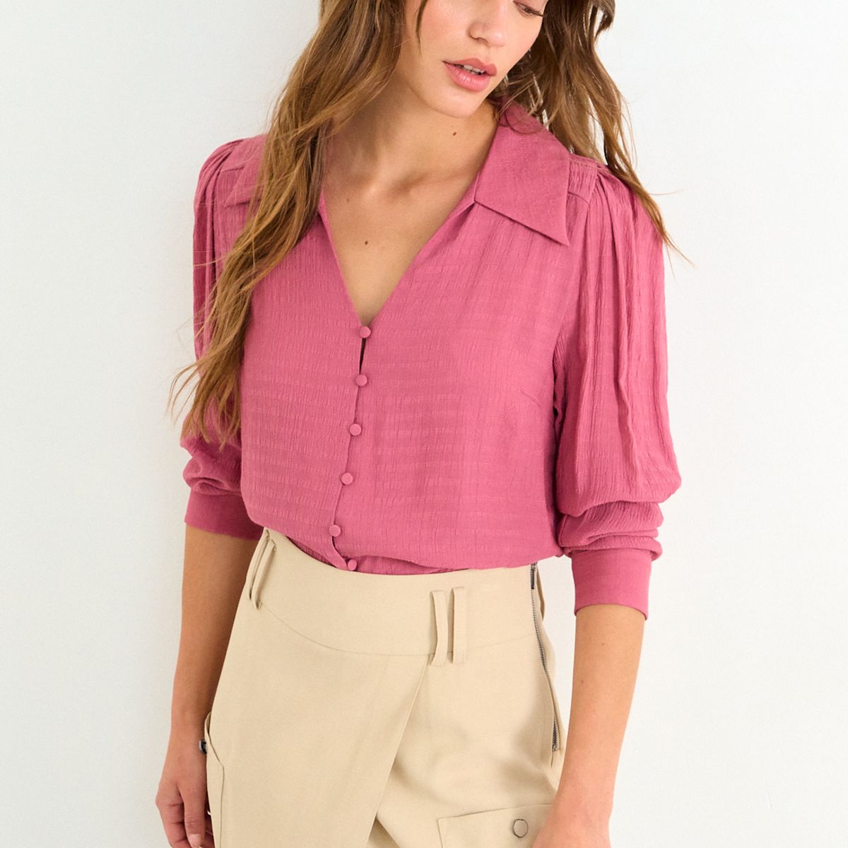 IO - Blusa Lisa Mujer Rosa Io