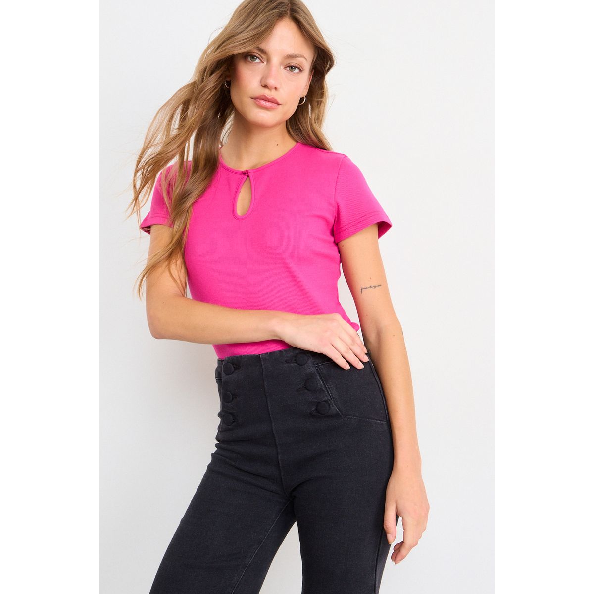 IO - Polera Lisa Mujer Fucsia Io