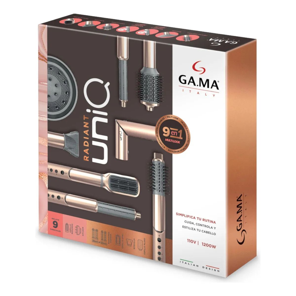 GAMA - Multi Estilo Uniq Radiant 9 En 1 Color Rosa Dorado Gama Unqr 1300 W