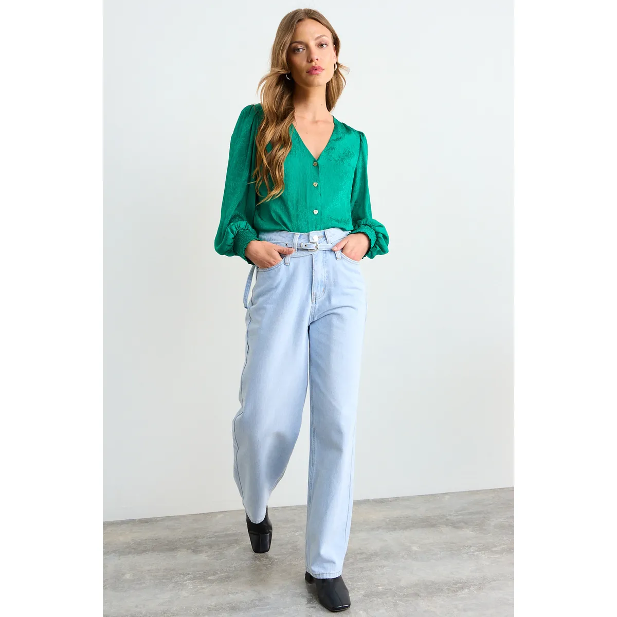 IO - Jeans Liso Mujer Celeste Io