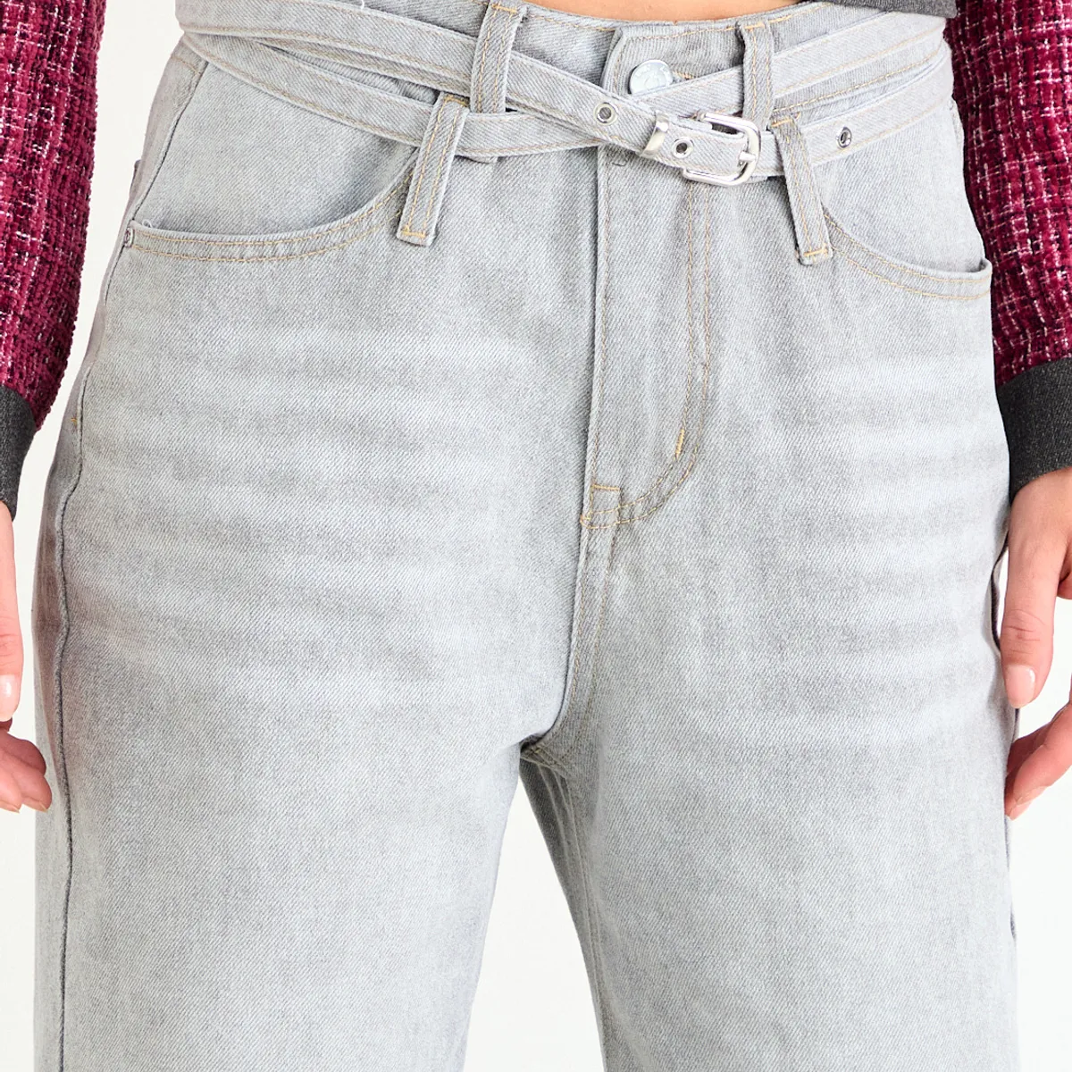 IO - Jeans Liso Mujer Gris Io