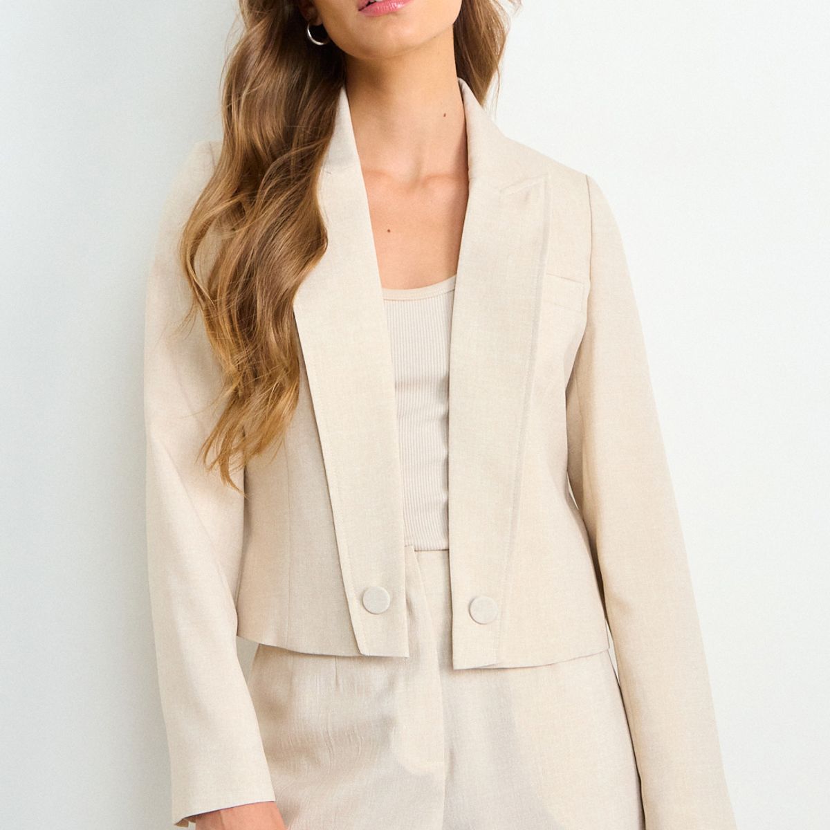 IO - Blazer Liso Mujer Beige Io