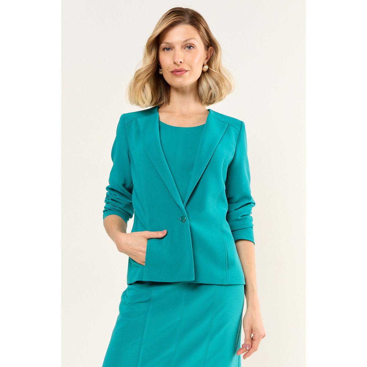 MA GRIFFE - Blazer Abotonado Mujer Verde Magriffe
