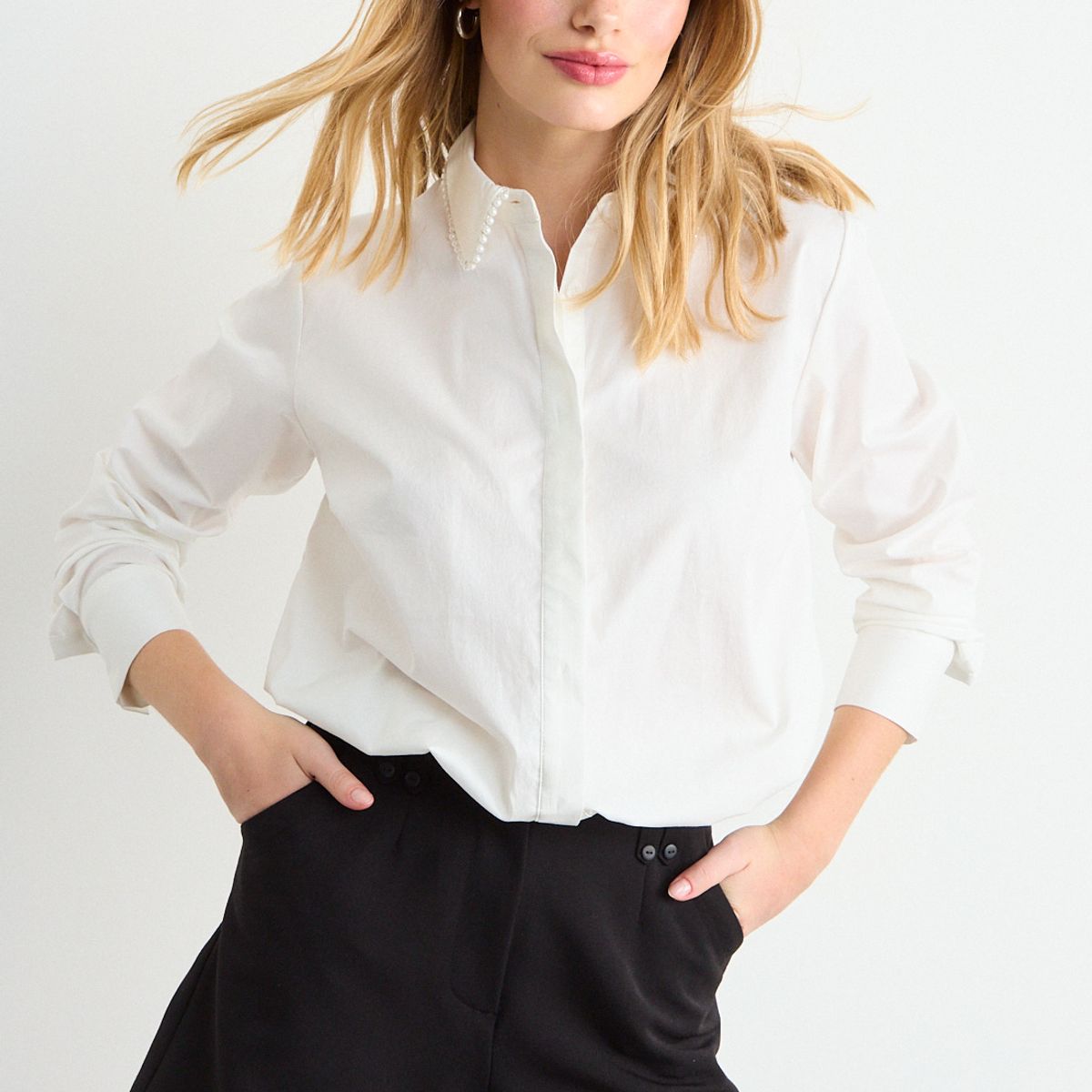 IO - Blusa Lisa Mujer Crudo Io