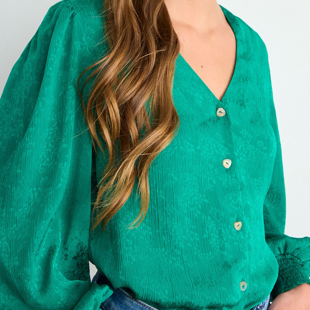 IO - Blusa Lisa Mujer Verde Oliva Io