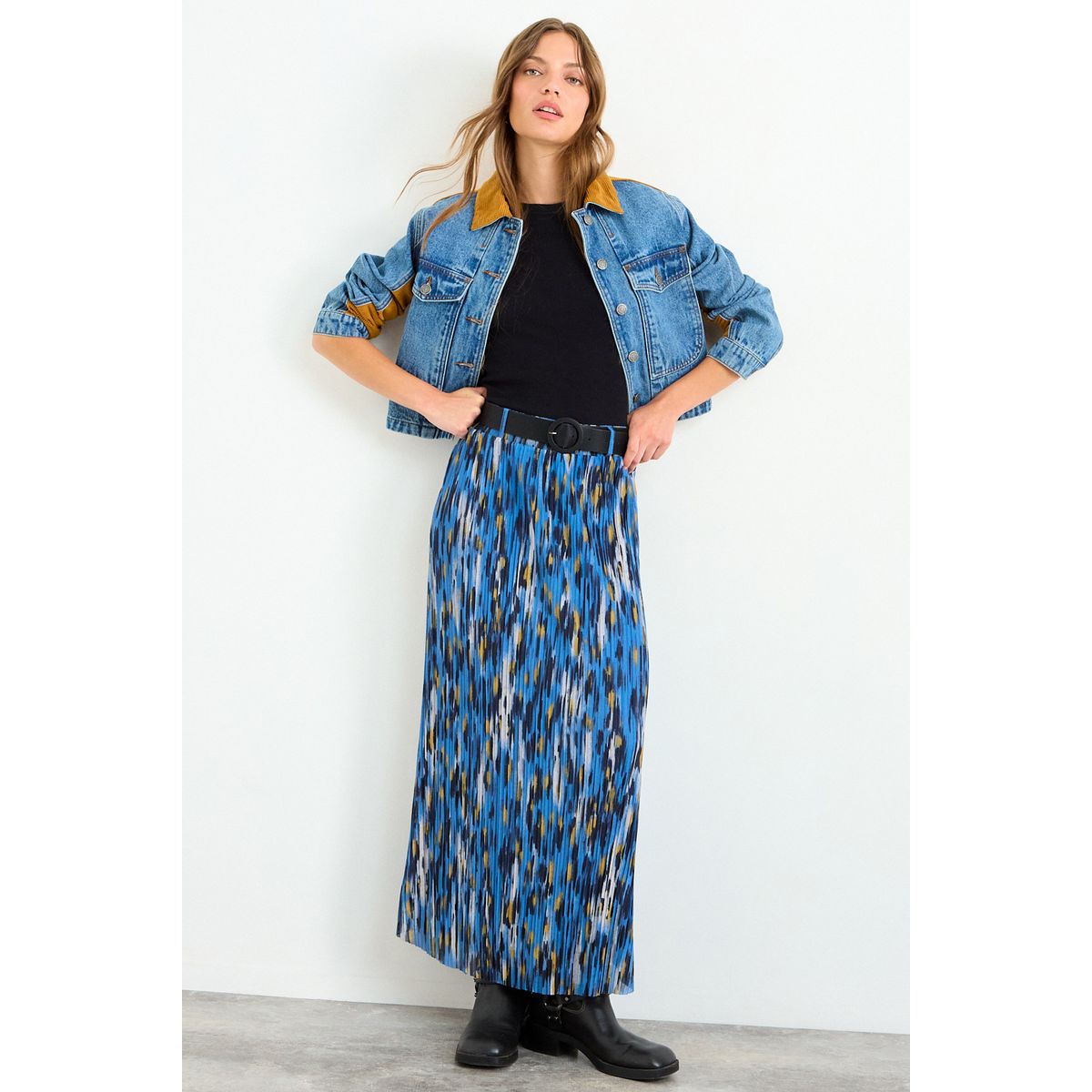 IO - Falda Fantasia Larga Mujer Celeste Io