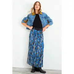 IO - Falda Fantasia Larga Mujer Celeste