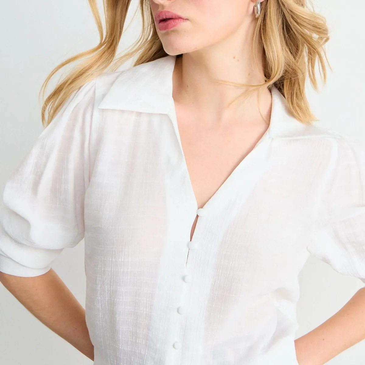 IO - Blusa Lisa Mujer Crudo Io