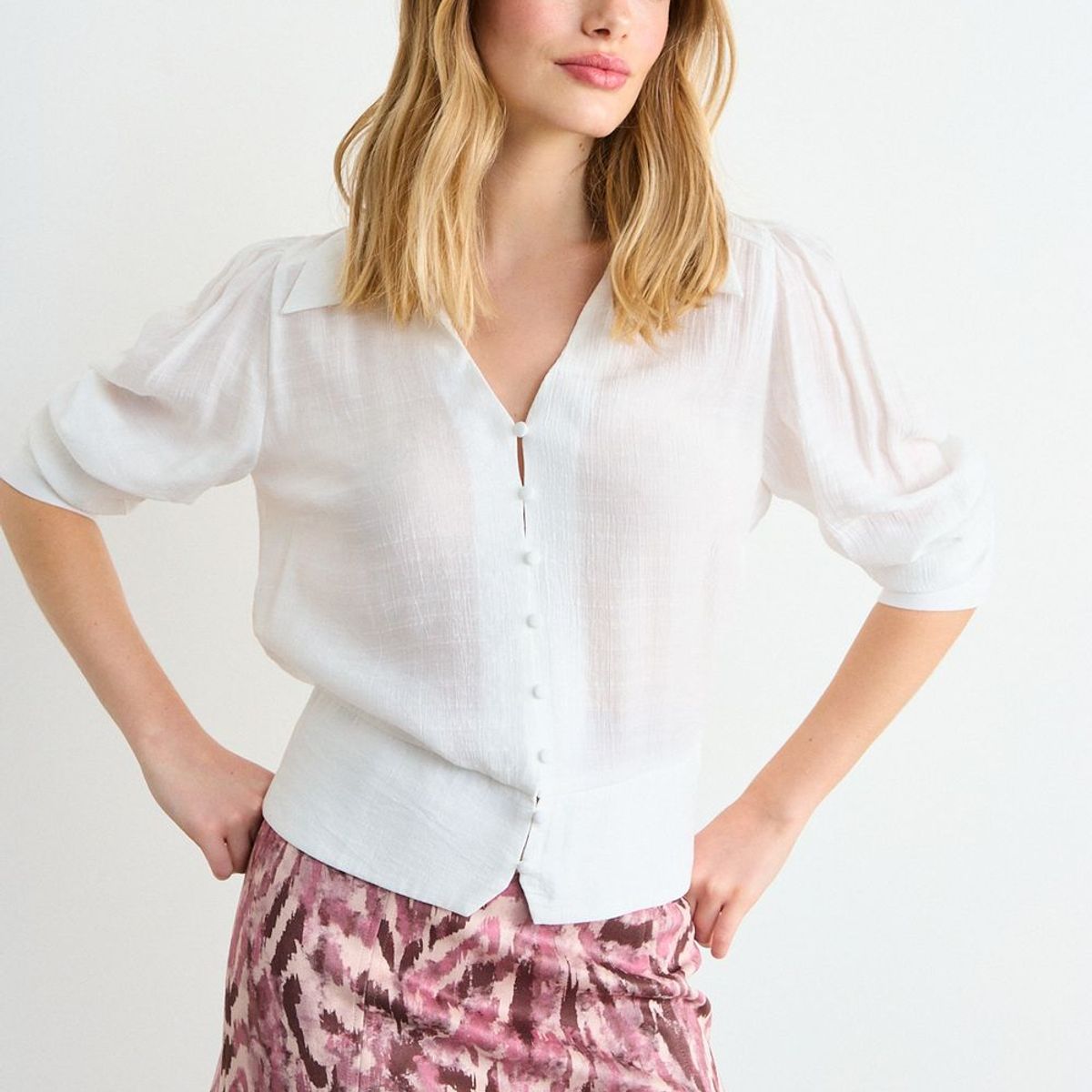 IO - Blusa Lisa Mujer Crudo Io