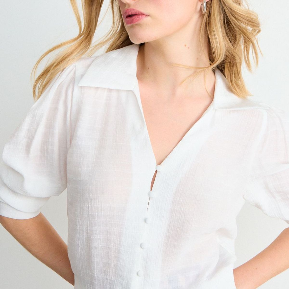 IO - Blusa Lisa Mujer Crudo Io