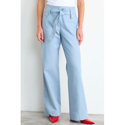 Imagen 2 del producto Pantalon Liso Mujer Celeste