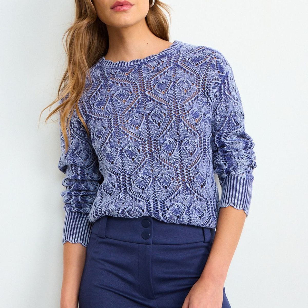 IO - Sweater Liso Mujer Azul Io