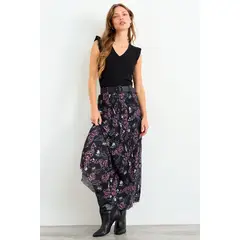 IO - Falda Fantasia Larga Mujer Negro