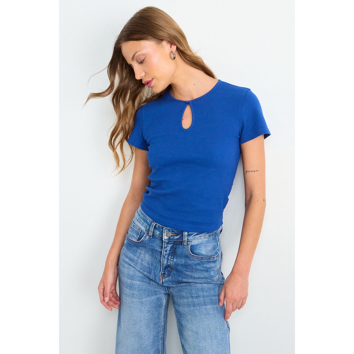 IO - Polera Lisa Mujer Azul Io