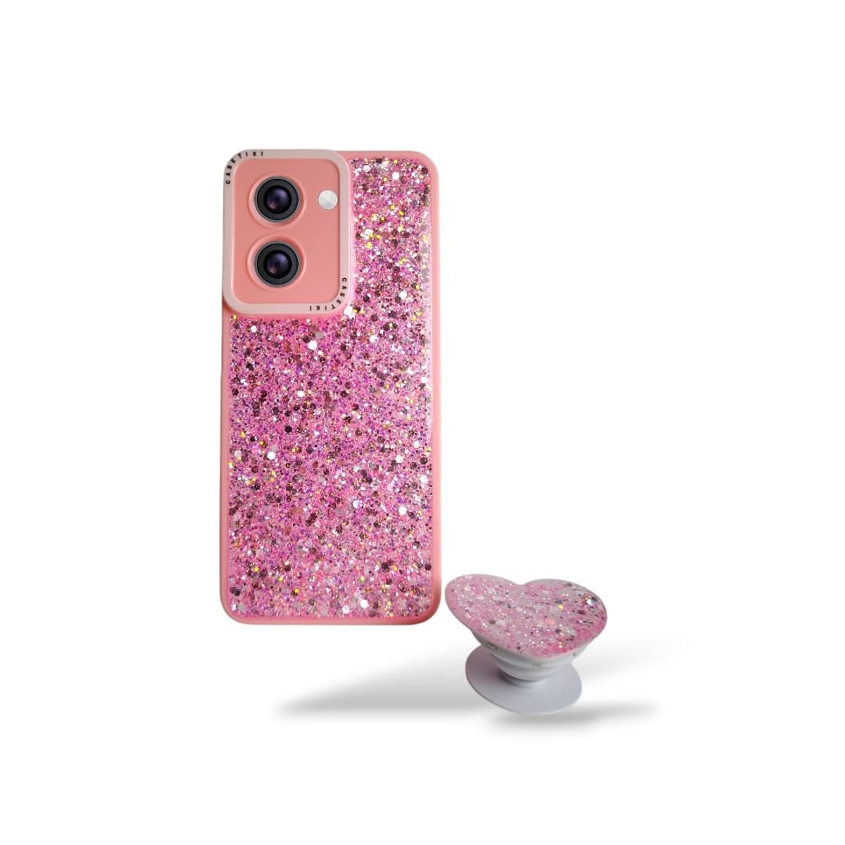 GENERICO - CARCASA PARA XIAOMI REDMI A5 GLITTER BRILLO ROSA CON POP SOCKET