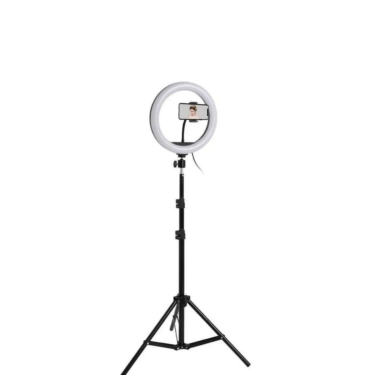 GENERICO - Aro De Luz Led Grande 31cm 12 Con Tripode 2.1m Tik Tok Color de la estructura Blanco