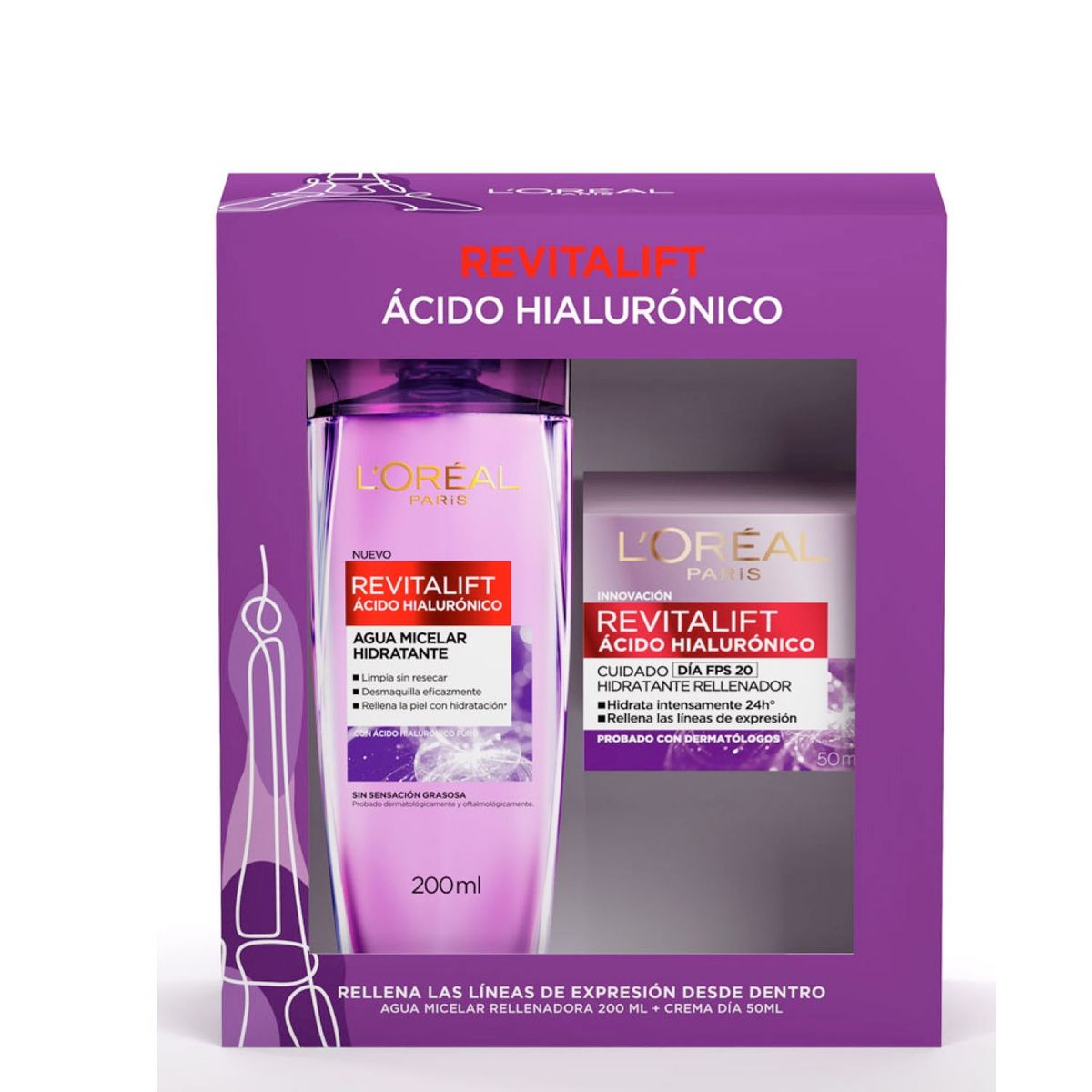 DERMO EXPERTISE - Set Acido Hialuronico Dia + Micelar L'Oreal Skin Dermo Expertise