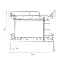 AIRHOUSE - Camarote Metálico Single 1 plaza 200x90x170cm Gris