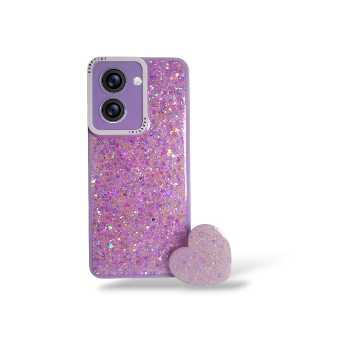 GENERICO - CARCASA PARA XIAOMI REDMI A5 GLITTER BRILLO LILA CON POP SOCKET