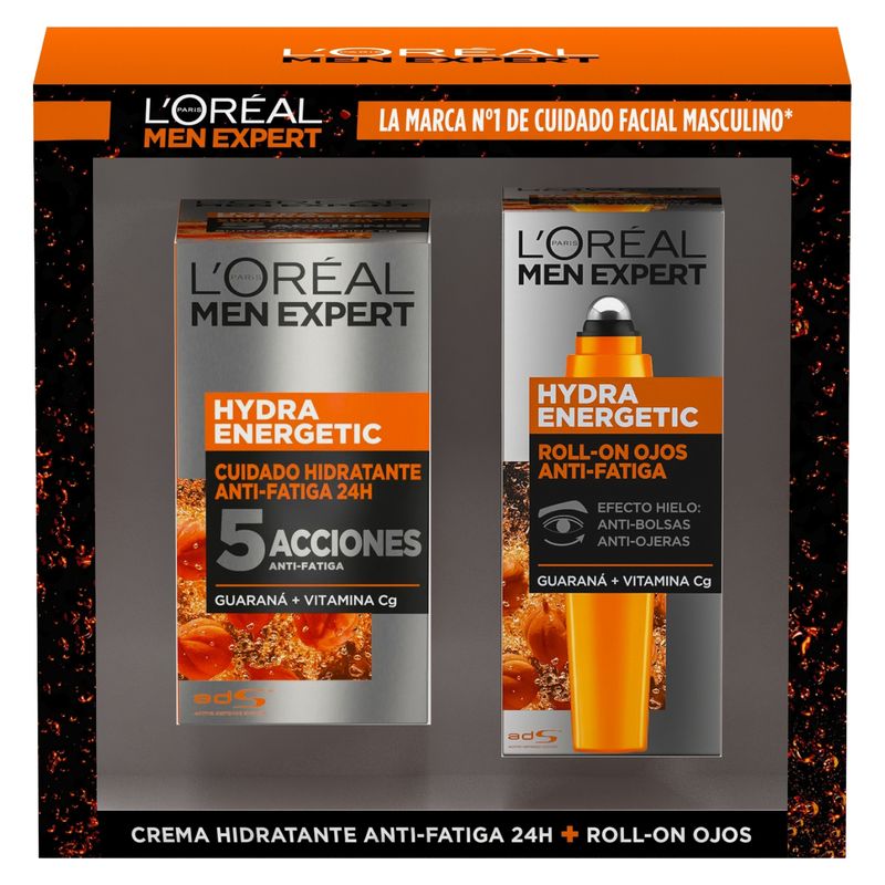 MEN EXPERT - Set Hydra Energetic 5 Acciones + Roll On Men Expert