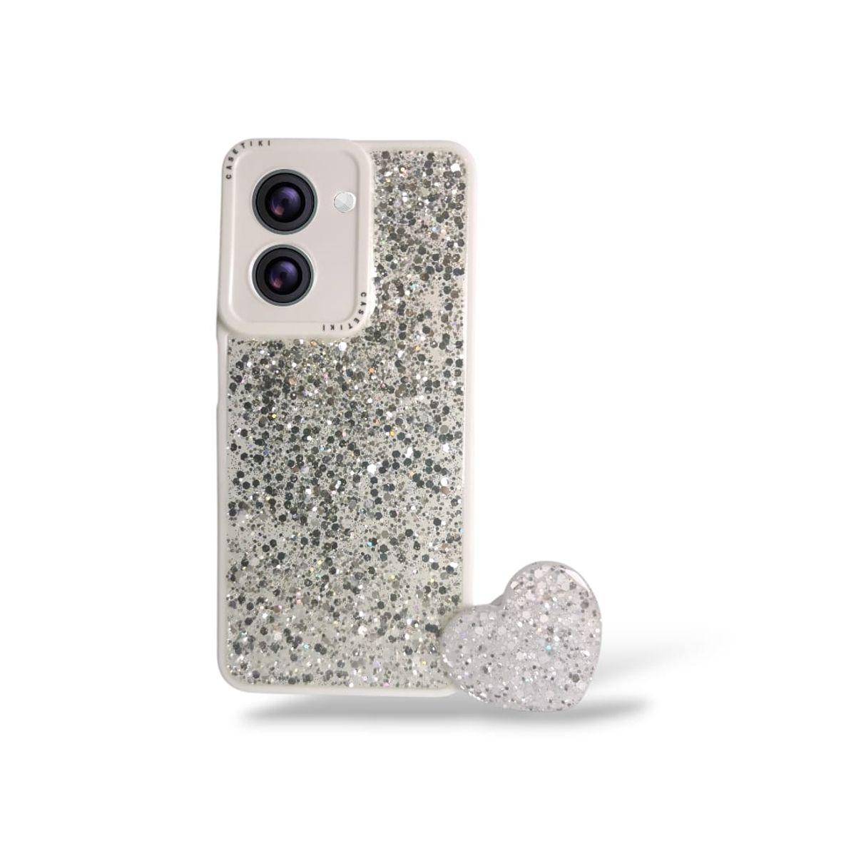 GENERICO - CARCASA PARA XIAOMI REDMI A5 GLITTER BRILLO BLANCO CON POP SOCKET
