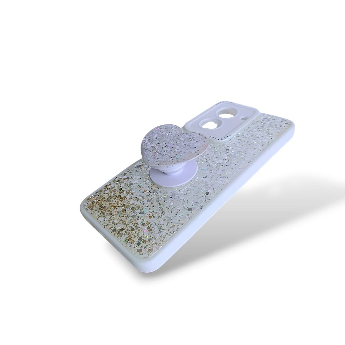 GENERICO - CARCASA PARA XIAOMI REDMI A5 GLITTER BRILLO BLANCO CON POP SOCKET