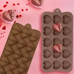 PASTELERIUS - Molde Mini Corazon Diamante Molde Corazón Geometrico 15 molde chocolate