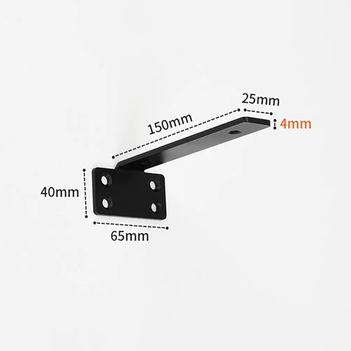 GENERICO - 6pzs 15cm Soporte Repisa Flotantes Montaje Pared Baño Cocina Negro BELUG