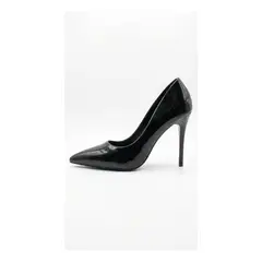 BOVINITA - Zapato Mujer Stiletto Negro Taco Alto Charol Elegante Fiesta Agregar a favoritos