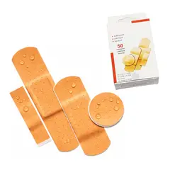 GENERICO - Kit 50 Parches Curitas Impermeable 4 Tamaños