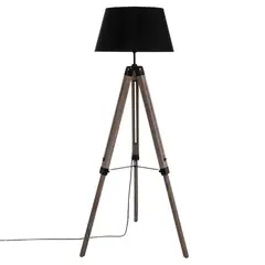 ATMOSPHERA - Lámpara de Pie Trípode Rodo Madera Negra 145 cm