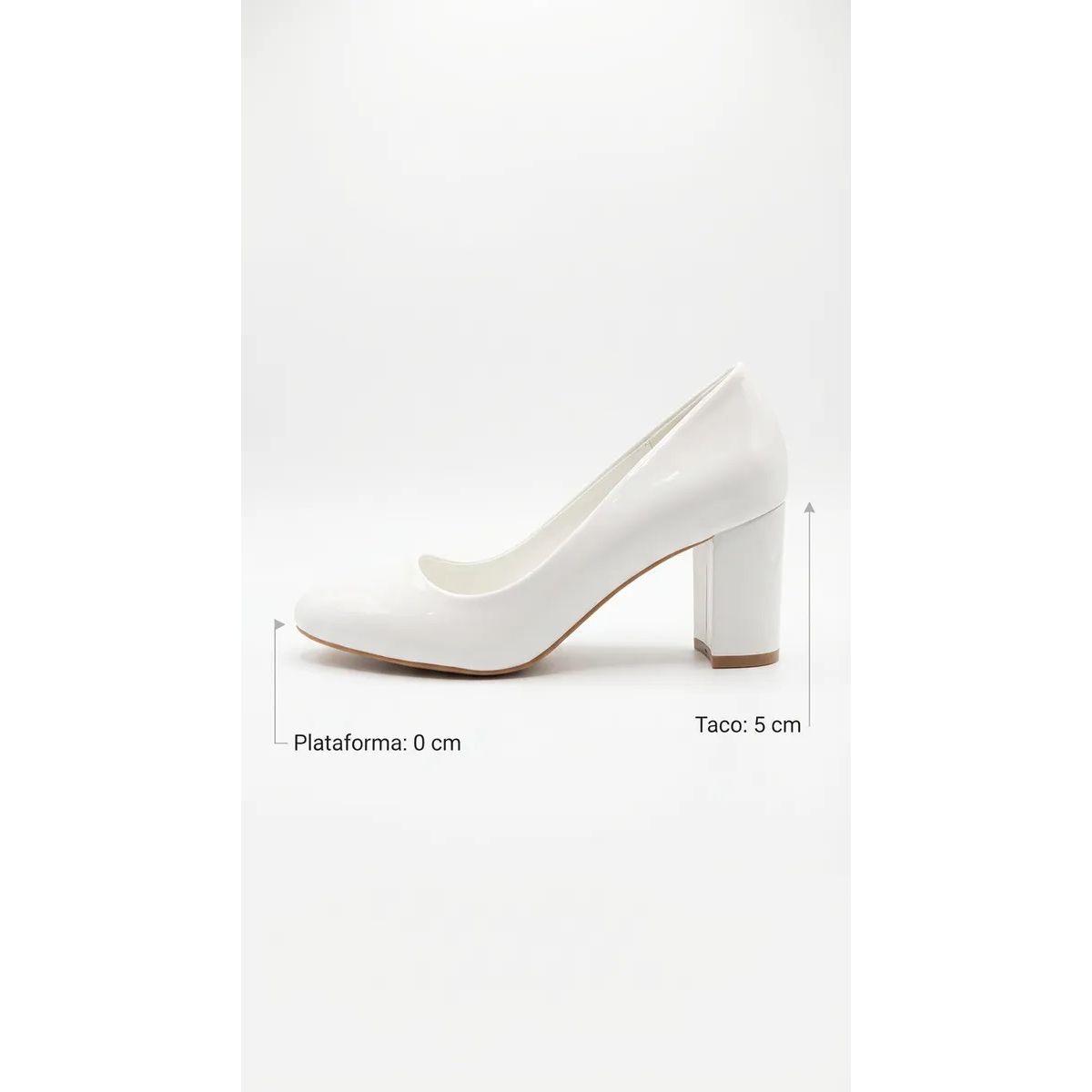 BOVINITA - Zapato Mujer Blanco Taco Ancho Charol Blanco Elegante Fiesta
