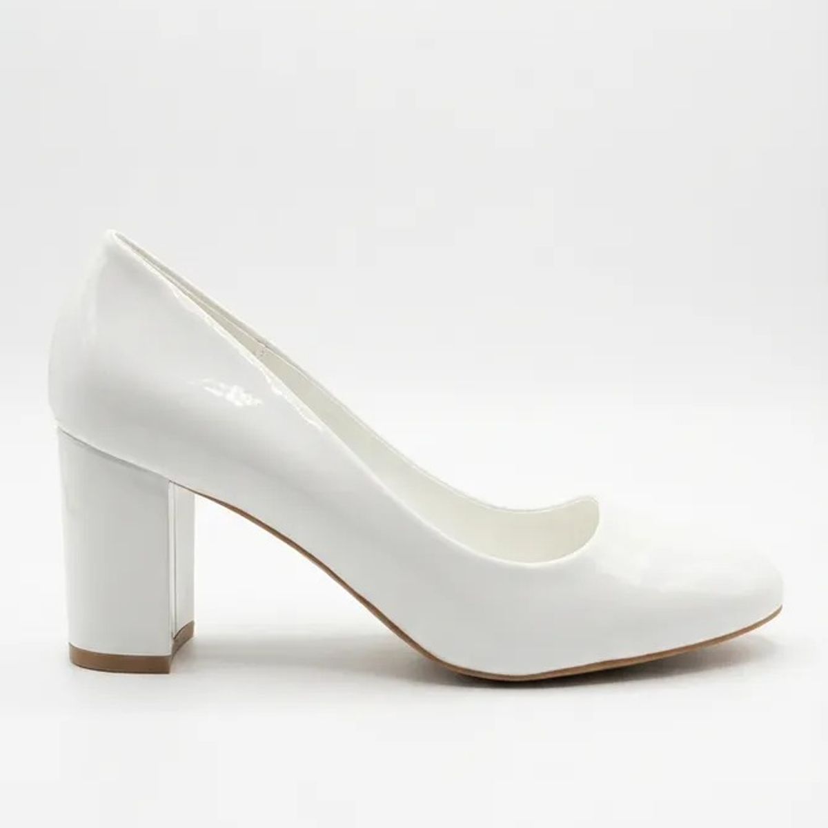 BOVINITA - Zapato Mujer Blanco Taco Ancho Charol Blanco Elegante Fiesta