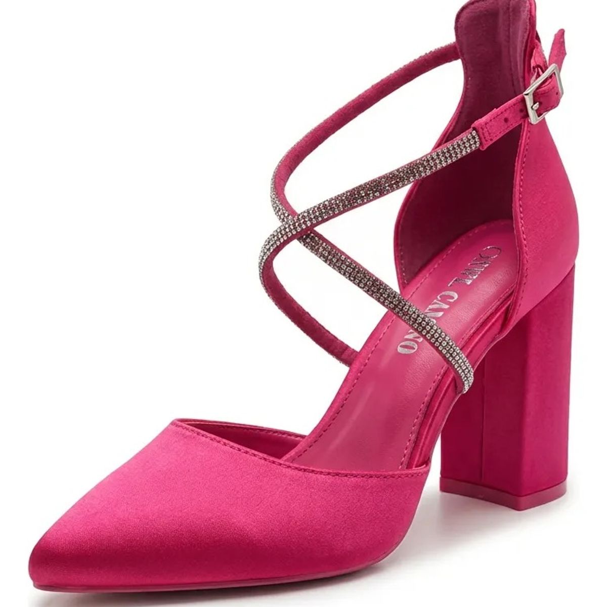 BOVINITA - Zapato Mujer Fucsia Taco Ancho Punta Fina Fiesta Elegante