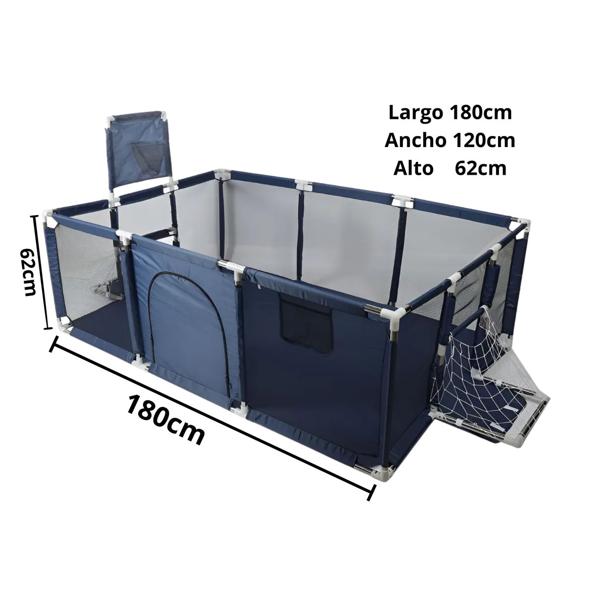 GENERICO - Corral de Seguridad para bebes en Azul de 180x120cm
